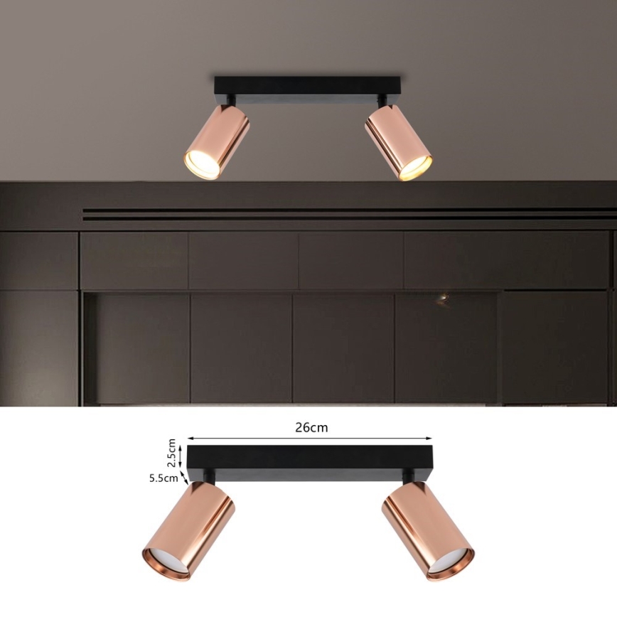 Bodové svítidlo PUNTO 2xGU10/9W/230V rose gold