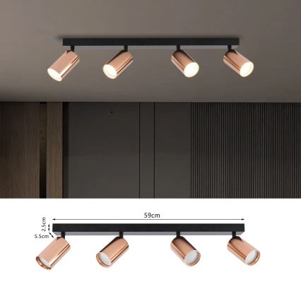 Bodové svítidlo PUNTO 4xGU10/9W/230V rose gold