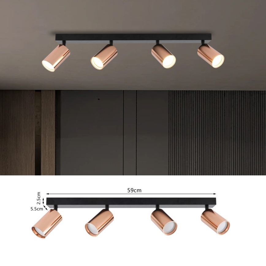 Bodové svítidlo PUNTO 4xGU10/9W/230V rose gold