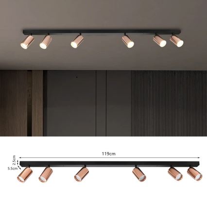 Bodové svítidlo PUNTO 6xGU10/9W/230V rose gold