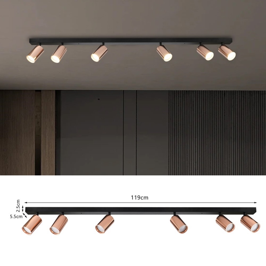 Bodové svítidlo PUNTO 6xGU10/9W/230V rose gold