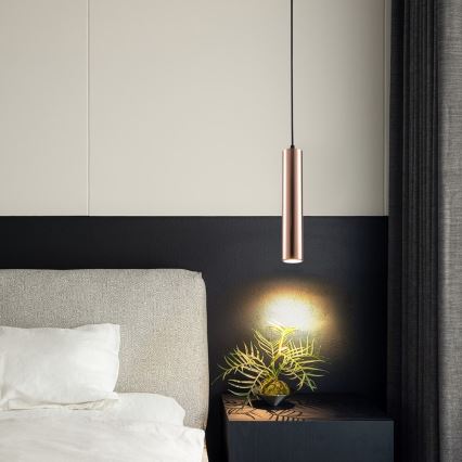 Lustr na lanku PUNTO 1xGU10/9W/230V rose gold