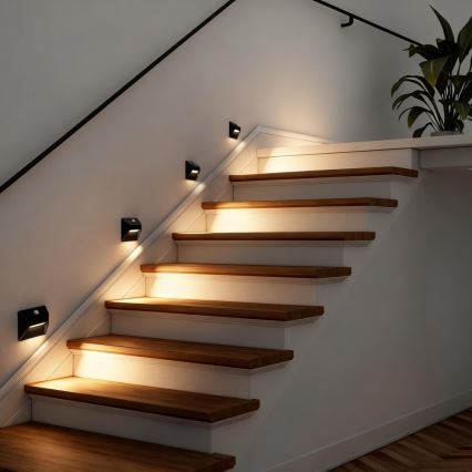 Immax 08307L - LED Nabíjecí schodišťové svítidlo se senzorem STEP LIGHT LED/0,3W/3,7V 2200 mAh IP53 černá