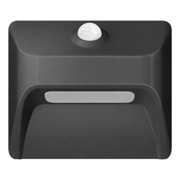 Immax 08307L - LED Nabíjecí schodišťové svítidlo se senzorem pohybu a soumraku STEP LIGHT LED/0,3W/3,7V 2200 mAh IP53 černá