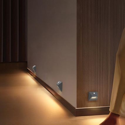 Immax 08309L - LED Nabíjecí schodišťové svítidlo se senzorem STEP LIGHT LED/0,3W/3,7V 2200 mAh IP53 šedá