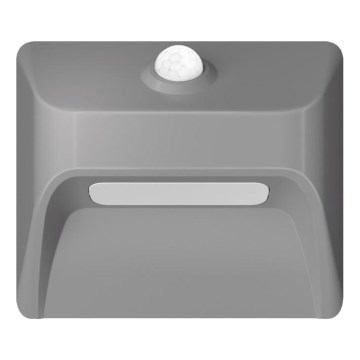Immax 08309L - LED Nabíjecí schodišťové svítidlo se senzorem pohybu a soumraku STEP LIGHT LED/0,3W/3,7V 2200 mAh IP53 šedá