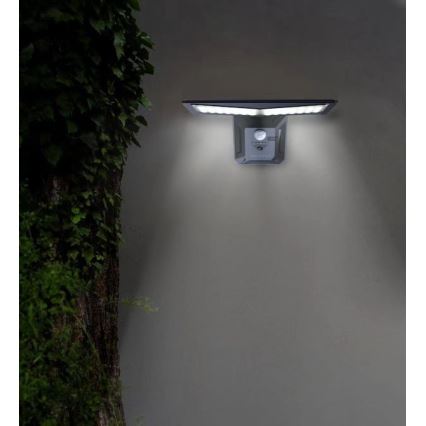 LED Solární nástěnné svítidlo se senzorem LED/2,6W/5,5V IP65 černá