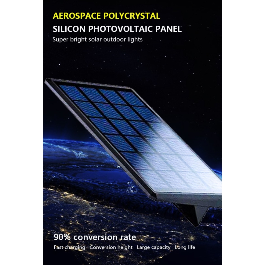 LED Solární nástěnné svítidlo se senzorem LED/2,6W/5,5V IP65 1800 mAh černá