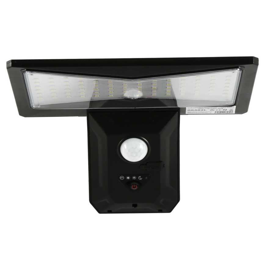 LED Solární nástěnné svítidlo se senzorem LED/2,6W/5,5V IP65 1800 mAh černá