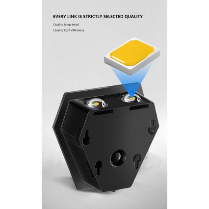 LED Solární nástěnné svítidlo se senzorem LED/2W/5V IP54 1300 mAh