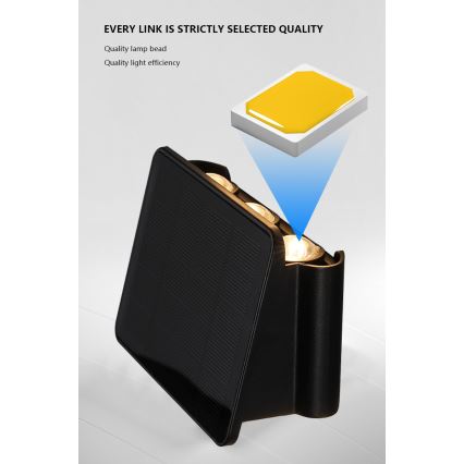 LED Solární nástěnné svítidlo se senzorem LED/2W/5V IP54 1300 mAh