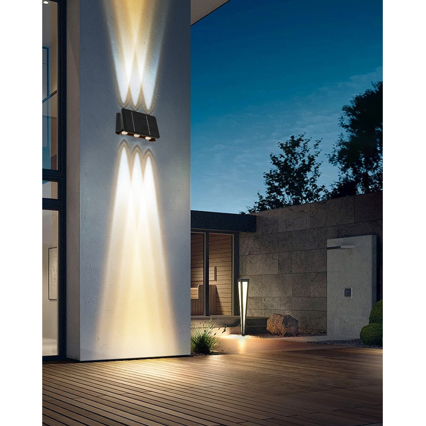 LED Solární nástěnné svítidlo se senzorem LED/2W/5V IP54 1300 mAh