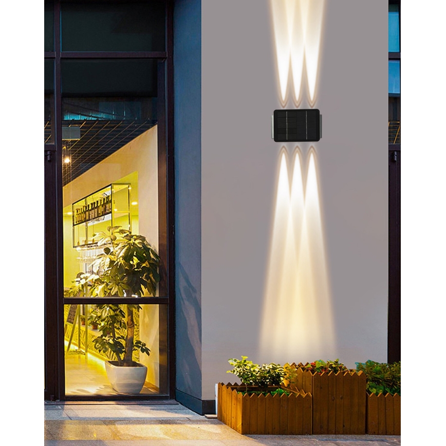 LED Solární nástěnné svítidlo se senzorem LED/2W/5V IP54 1300 mAh