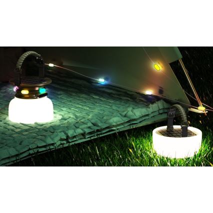 LED RGB Přenosná solární nabíjecí lampa s LED řetězem LED/10W/5V 3600 mAh IP65