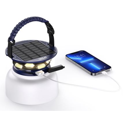 LED RGB Přenosná solární nabíjecí lampa s LED řetězem LED/10W/5V 3600 mAh IP65 3600 mAh
