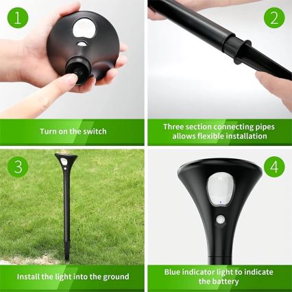 LED Solární lampa se senzorem LED/1W/3,7V 6000K IP65 1500 mAh