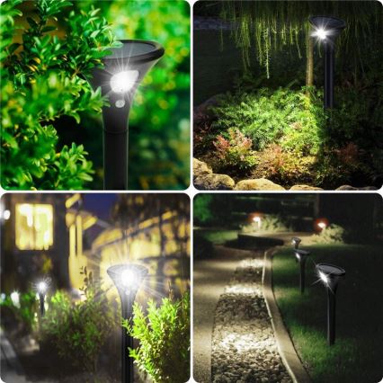 LED Solární lampa se senzorem LED/1W/3,7V 6000K IP65 1500 mAh