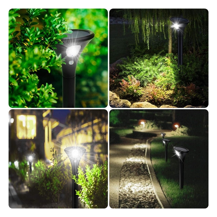 LED Solární lampa se senzorem LED/1W/3,7V 6000K IP65 1500 mAh
