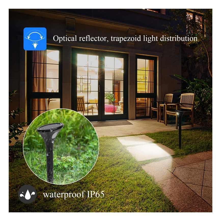 LED Solární lampa se senzorem LED/1W/3,7V 6000K IP65 1500 mAh