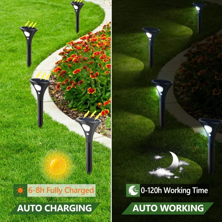LED Solární lampa se senzorem LED/1W/3,7V 6000K IP65 1500 mAh