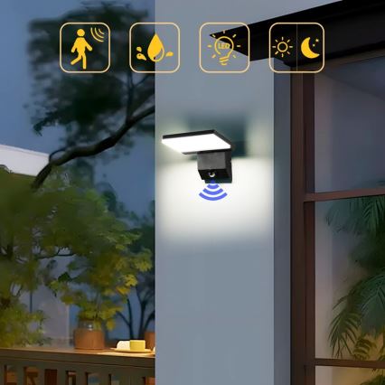 LED Venkovní nástěnné svítidlo se senzorem MODERN LED/18W/230V IP65