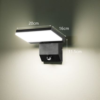 LED Venkovní nástěnné svítidlo se senzorem MODERN LED/18W/230V IP65