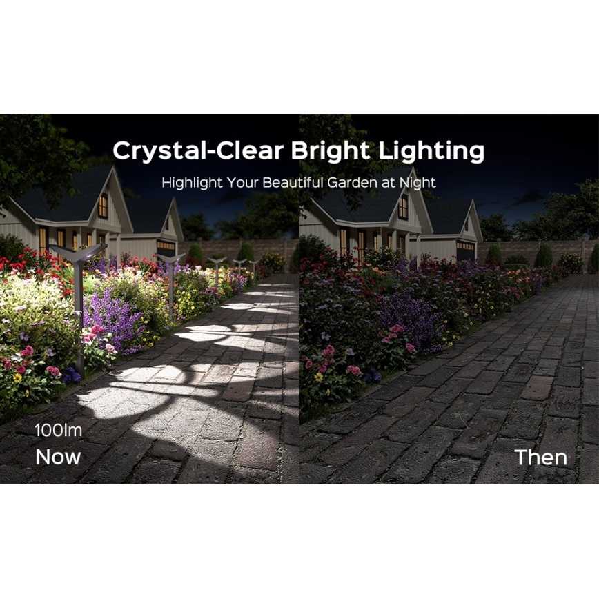 LED Solární lampa se senzorem SUN BUTTERFLY LED/1,5W/3,7V 3000/6000K IP65 1500 mAh