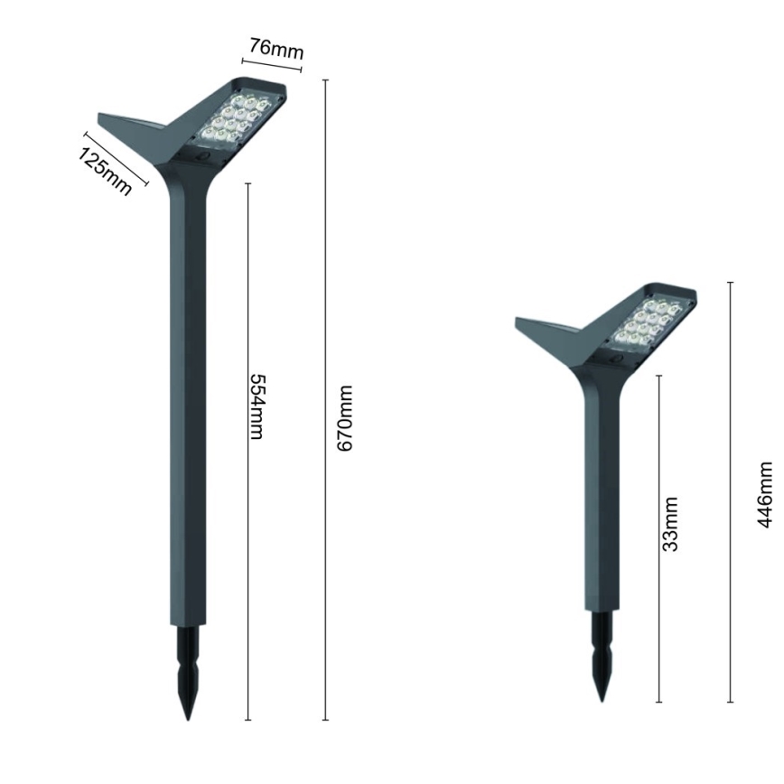 LED Solární lampa se senzorem SUN BUTTERFLY LED/1,5W/3,7V 3000/6000K IP65 1500 mAh