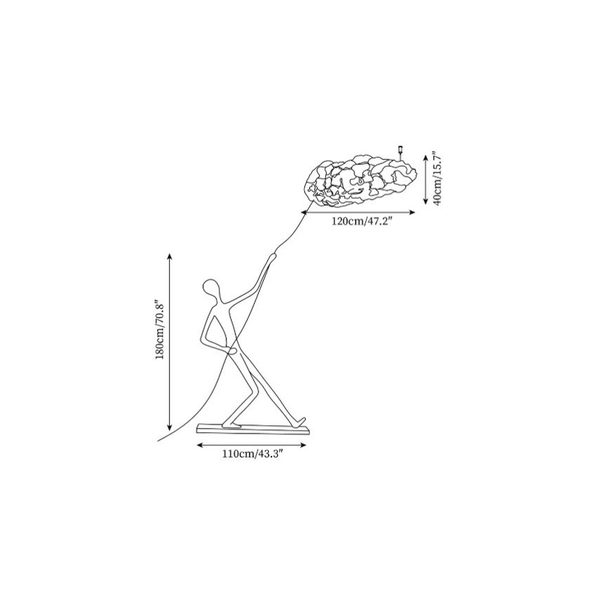 Stojací lampa SILUETTE 6xE27/40W/230V 180 cm Dream Reach