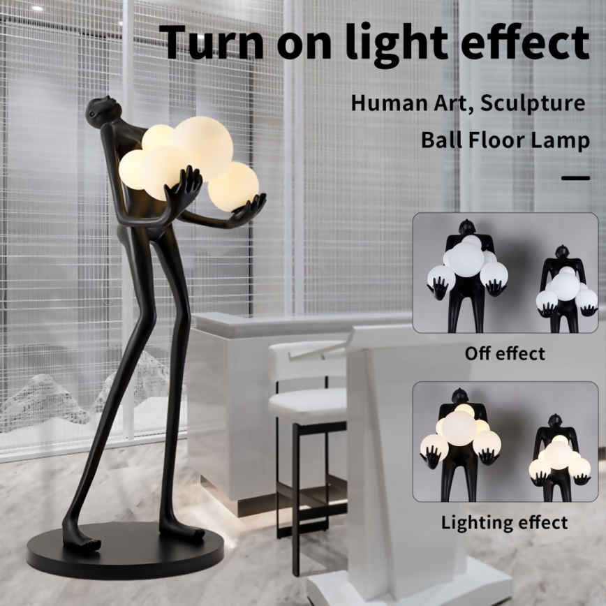 Stojací lampa SILUETTE 6xE27/25W/230V 180 cm Human Ball