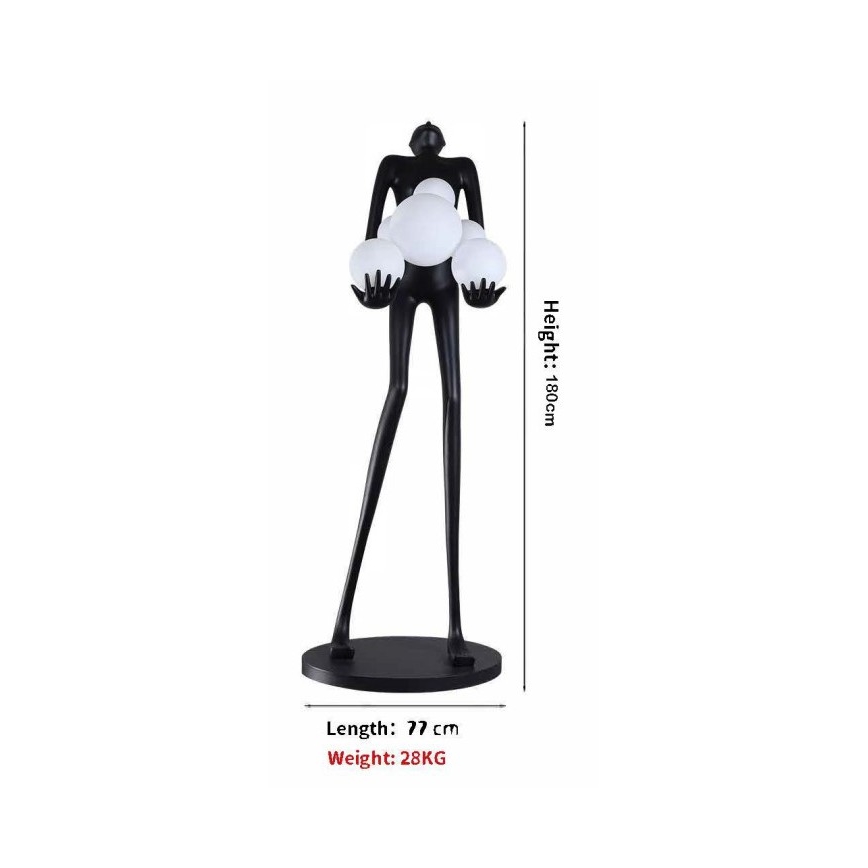 Stojací lampa SILUETTE 6xE27/25W/230V 180 cm Human Ball