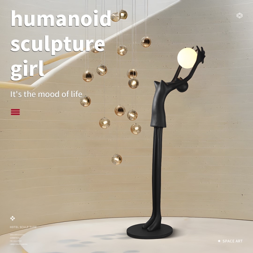 Stojací lampa SILUETTE 1xE27/25W/230V 210 cm Human Girl