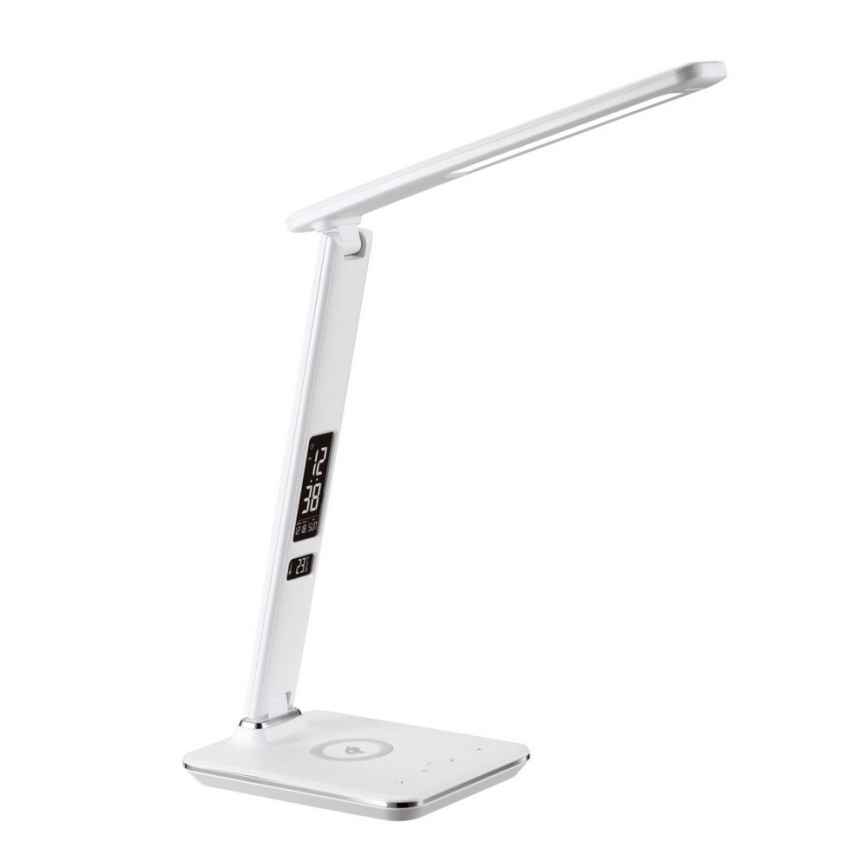 LED Stmívatelná stolní lampa s bezdrátovým nabíjením QI a USB KINGFISHER LED/8,5W/230V bílá
