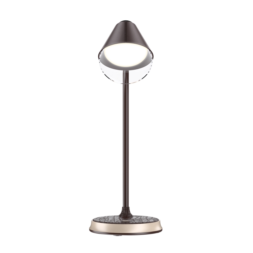 LED Stmívatelná stolní lampa s bezdrátovým nabíjením FINCH LED/9W/12/230V hnědá/zlatá