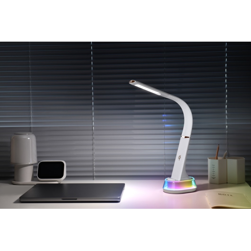 LED RGB Stmívatelná stolní lampa s bezdrátovým nabíjením CORELLA LED/7W/12/230V černá
