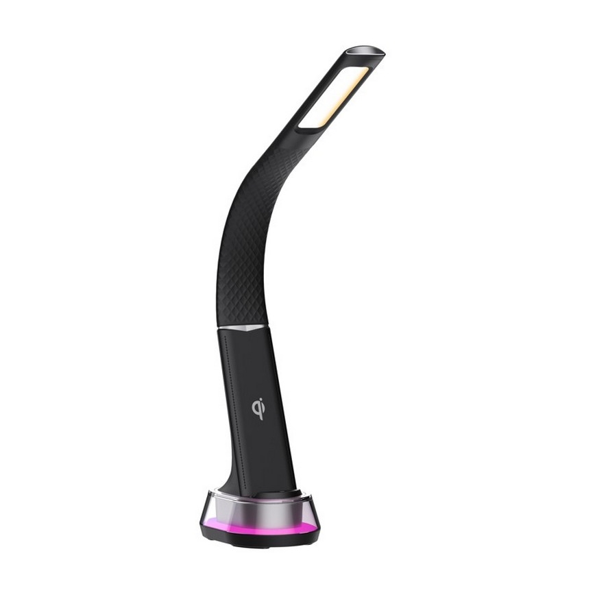 LED RGB Stmívatelná stolní lampa s bezdrátovým nabíjením CORELLA LED/7W/12/230V černá