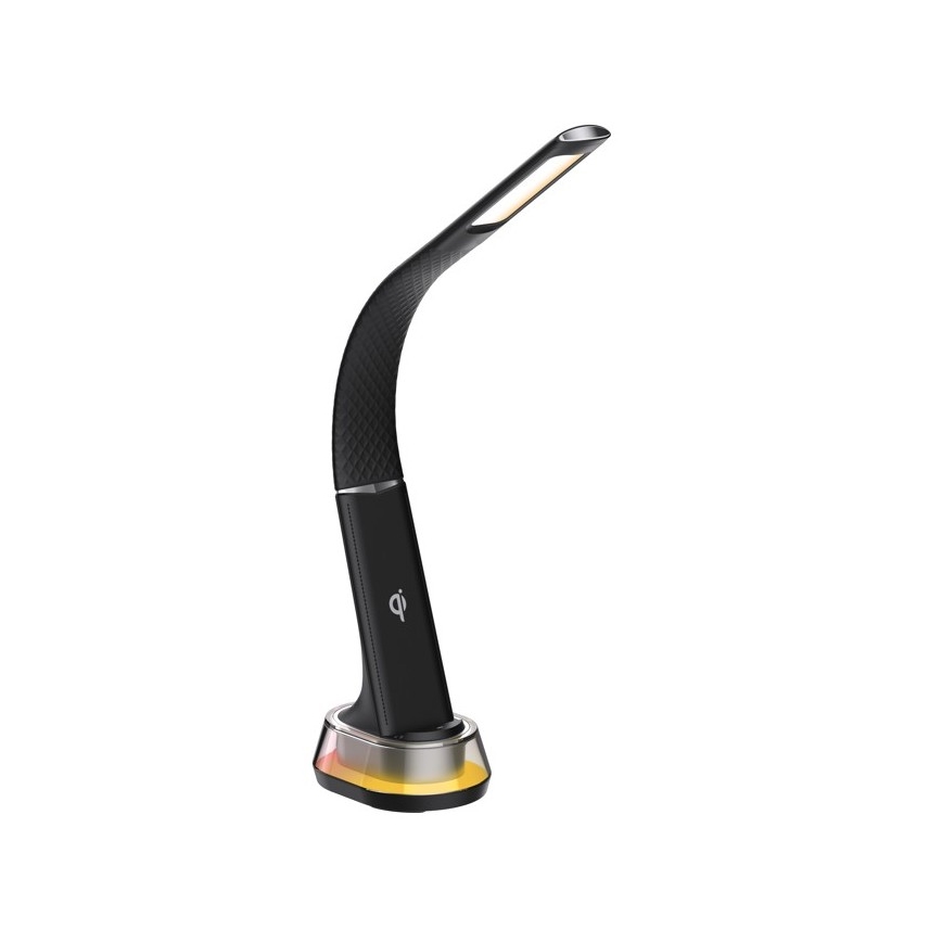 LED RGB Stmívatelná stolní lampa s bezdrátovým nabíjením CORELLA LED/7W/12/230V černá