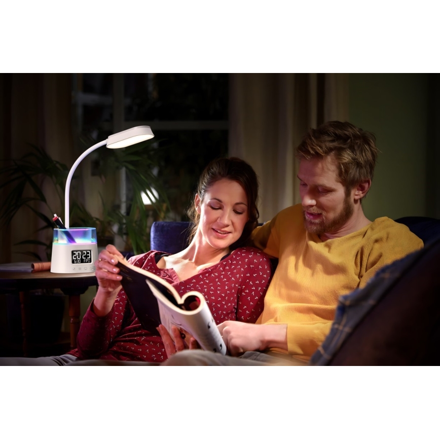 LED RGBW Stmívatelná stolní lampa s držákem na tužky FALCON LED/10W/5V