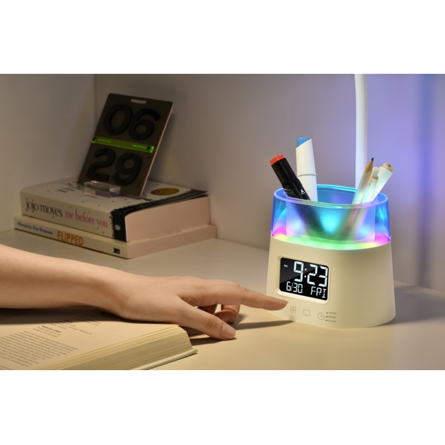LED RGBW Stmívatelná stolní lampa s držákem na tužky FALCON LED/10W/5V