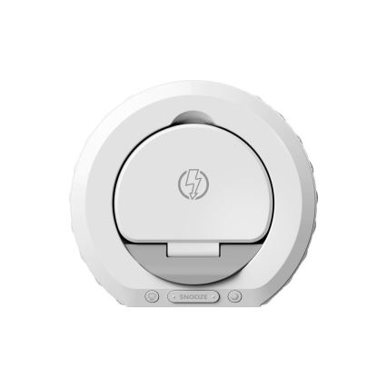 Budík s LCD displejem a bezdrátovou Qi nabíječkou 27W/9V 220 mAh bílá