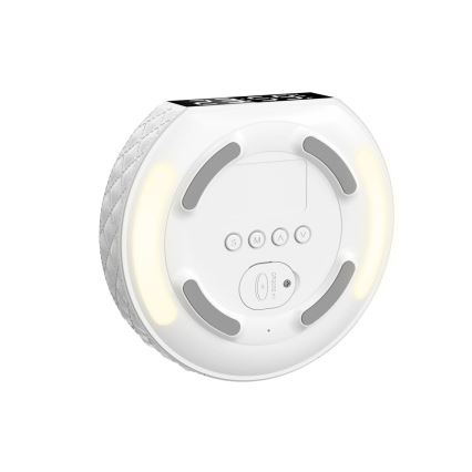 Budík s LCD displejem a bezdrátovou Qi nabíječkou 27W/9V 220 mAh bílá