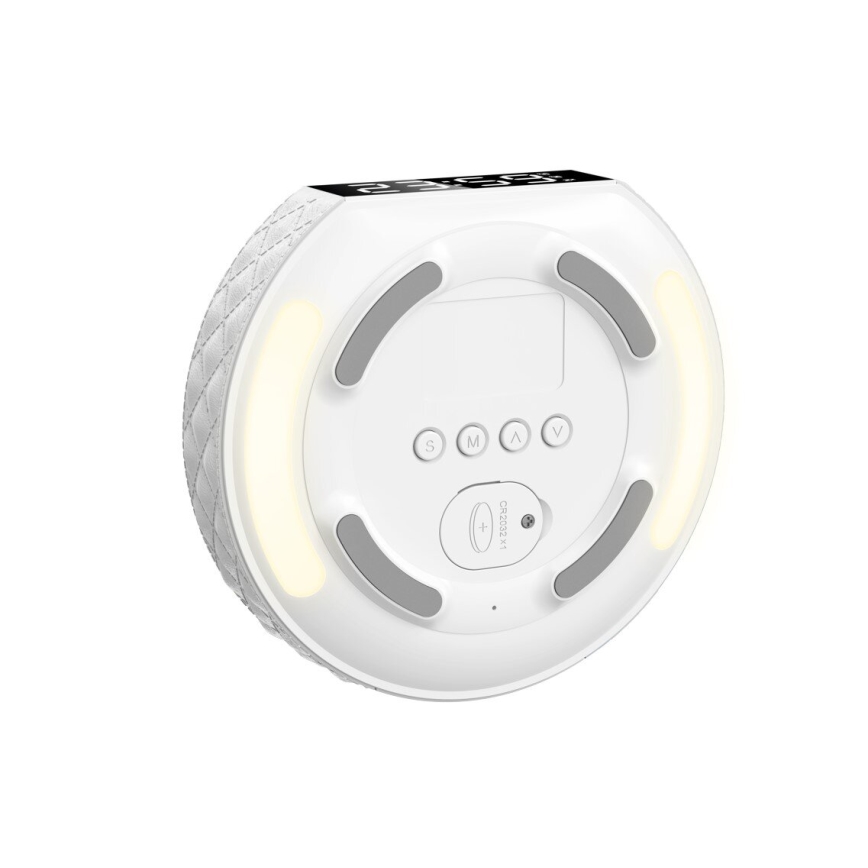 Budík s LCD displejem a bezdrátovou Qi nabíječkou 27W/9V 220 mAh bílá