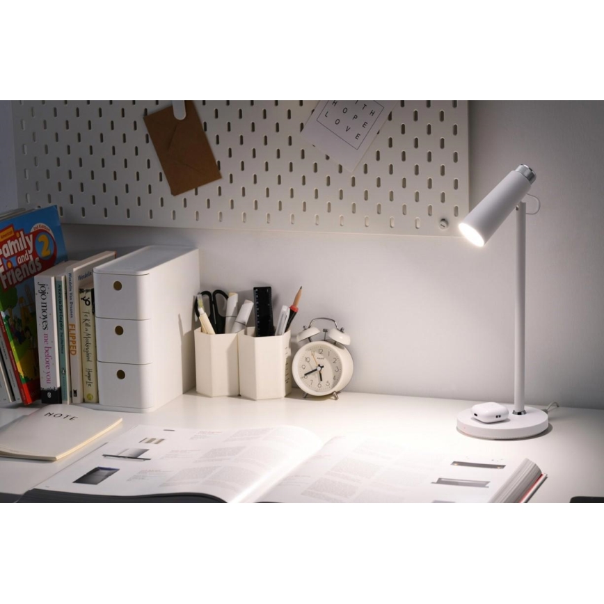 LED Stmívatelná stolní lampa s bezdrátovým Qi nabíjením TIT LED/12W/230V bílá