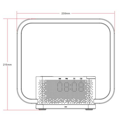 LED Stmívatelná stolní lampa s budíkem a Qi nabíjením LED/18W/230V bílá