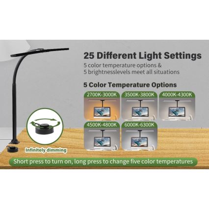 LED Flexibilní stmívatelné osvětlení monitoru OFFICE LED/24W/230V 2700-6300K CRI 95