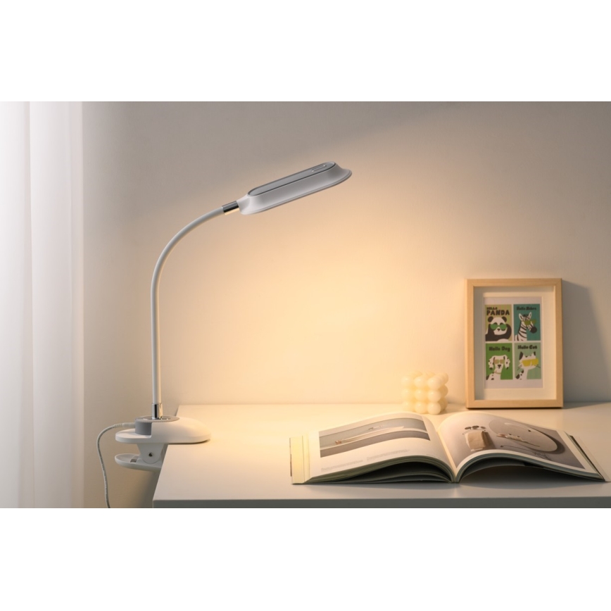 LED+CCT Stmívatelná stolní lampa s klipem CLIP LED/7,5W/230V 3000/4200/5000K bílá