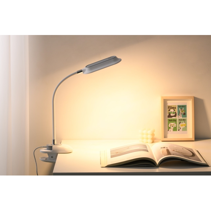 LED+CCT Stmívatelná stolní lampa s klipem CLIP LED/7,5W/230V 3000/4200/5000K bílá