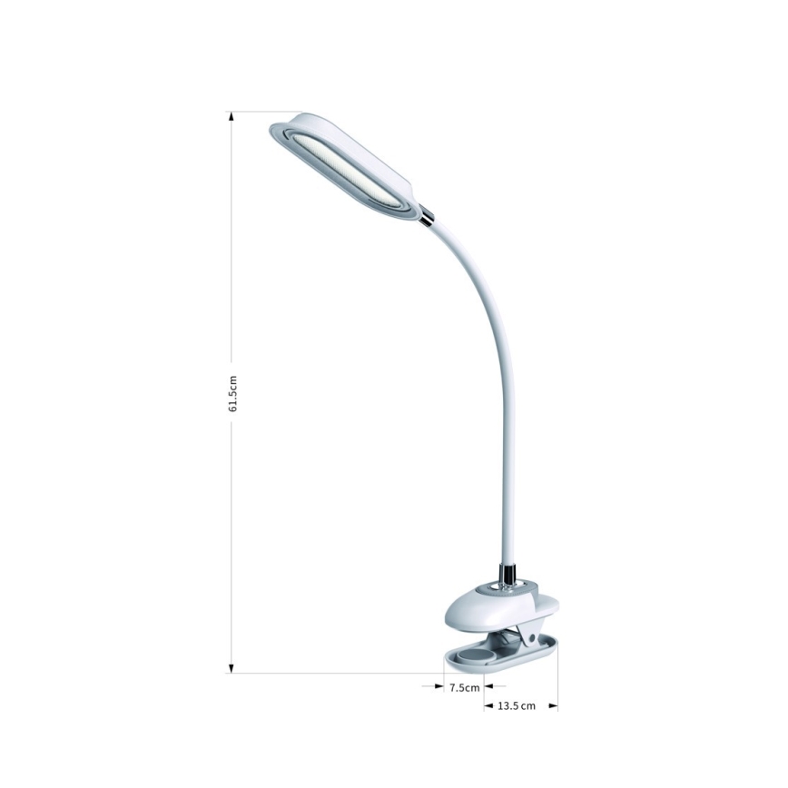 LED+CCT Stmívatelná stolní lampa s klipem CLIP LED/7,5W/230V 3000/4200/5000K bílá