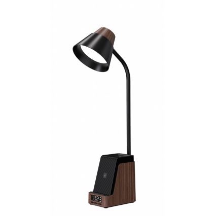 LED+CCT Stmívatelná stolní lampa s bezdrátovým nabíjením QI IDEAL LED/8W/230V 2700/4000/5000K hnědá