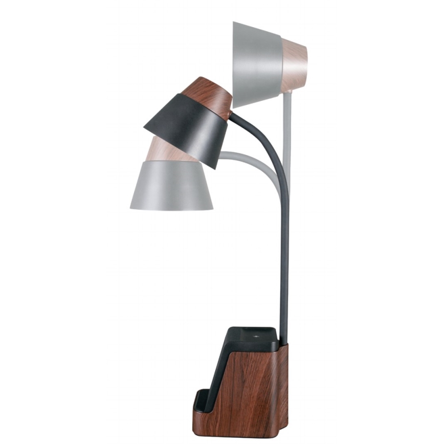 LED+CCT Stmívatelná stolní lampa s bezdrátovým nabíjením QI IDEAL LED/8W/230V 2700/4000/5000K hnědá